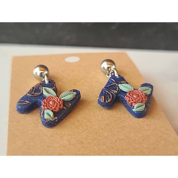Polymer Clay Floral Dangling Earrings New - Picture 4 of 10
